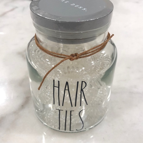 Rae Dunn Other - Rae Dunn Spiral Hair Tie Jar “Hair Ties” 25 count